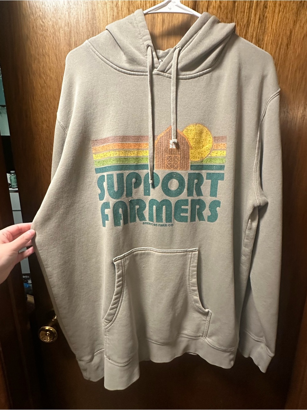 Support Farmers Graphic Hoodie - Earth Tone